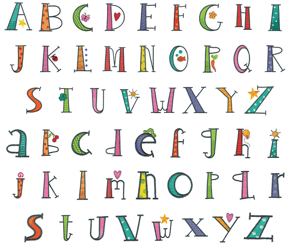 Bright Alphabet by Great Notions Embrilliance Fonts on ...