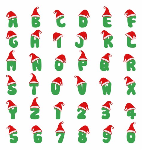 Christmas Hat Letters and Numbers by Hopscotch Home Format Fonts on ...