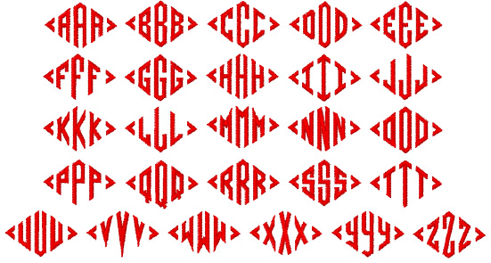 Diamond Monogram by Internet Stitch Home Format Fonts on www.neverfullmm.com