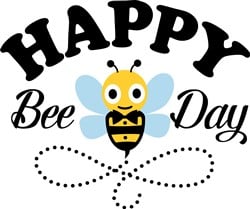 Happy Bee Day SVG cut file at EmbroideryDesigns.com | EmbroideryDesigns.com