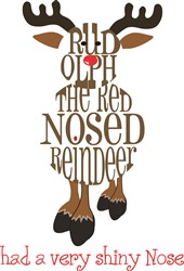 Rudolph Reindeer print art Animals print art at EmbroideryDesigns.com