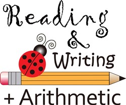 READING WRITING ARITHMETIC print art print art at EmbroideryDesigns.com ...