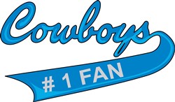 COWBOYS NUMBER ONE FAN print art print art at EmbroideryDesigns.com ...