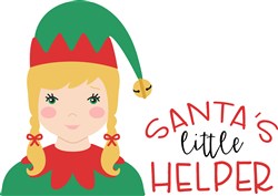 Santas Little Helper Print Art Captions Print Art At EmbroideryDesigns ...