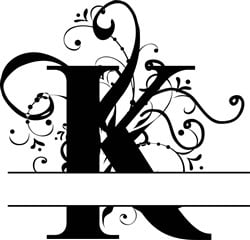 Elegant Split Letter K SVG cut file at EmbroideryDesigns.com ...