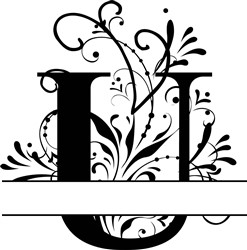 Elegant Split Letter U SVG cut file at EmbroideryDesigns.com ...