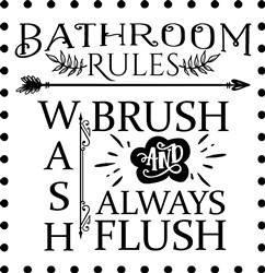 Bathroom Rules SVG cut file at EmbroideryDesigns.com ...