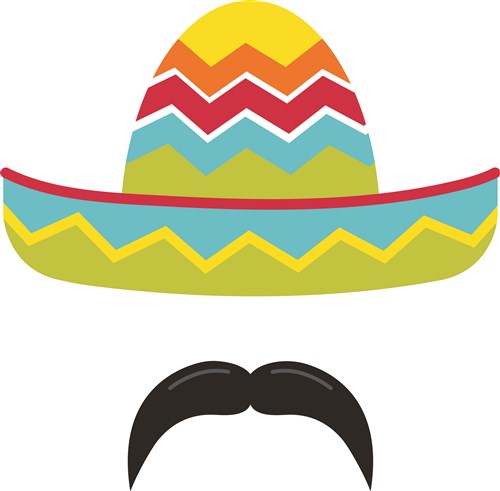 Mexican Sombrero Mustache Print Art Clothing Print Art At Embroiderydesigns Com