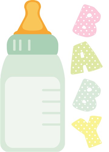 Hopscotch Babies Graphic Art Print Ready Artwork: Baby Bottle