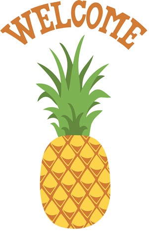 Welcome Pineapple print art Foods print art at EmbroideryDesigns.com