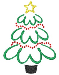 Christmas Tree Outline Embroidery Design  EmbroideryDesigns.com