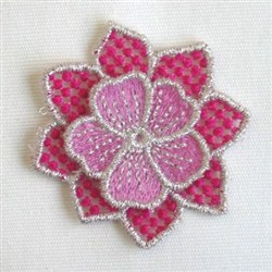 Pretty 3D FSL Flower Embroidery Design | EmbroideryDesigns.com