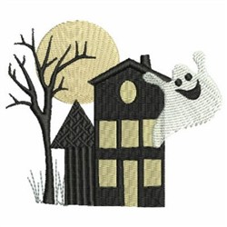 Haunted House Embroidery Design | EmbroideryDesigns.com