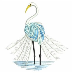 Standing Great Egret Embroidery Design | EmbroideryDesigns.com