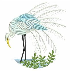 Great Egret Circle Embroidery Design | EmbroideryDesigns.com