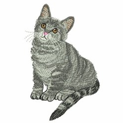 Gray Kitten Embroidery Design | EmbroideryDesigns.com