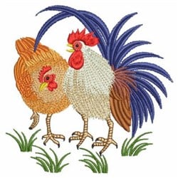 Colorful Chickens Embroidery Design 