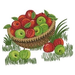 Basket Of Apples Embroidery Design | EmbroideryDesigns.com