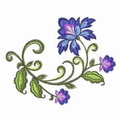 Jacobean Flowers Embroidery Design | EmbroideryDesigns.com