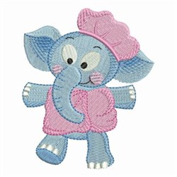 Bathtime Elephant Embroidery Design | EmbroideryDesigns.com