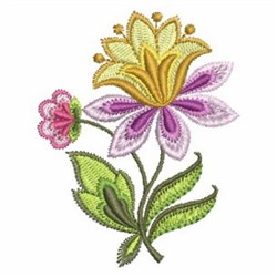 Jacobean Flowers Embroidery Design | EmbroideryDesigns.com