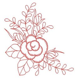 Rose sketch redwork machine embroidery design - Machine Embroidery Geek