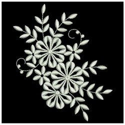 White Work Flowers Embroidery Design | EmbroideryDesigns.com