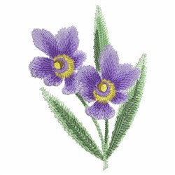 Purple Watercolor Flowers Embroidery Design | EmbroideryDesigns.com