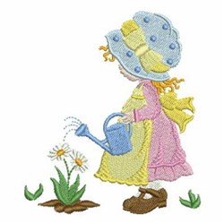 Watering Flowers Embroidery Design | EmbroideryDesigns.com