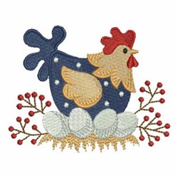 Country Chicken Hen Embroidery Design | EmbroideryDesigns.com