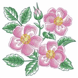 Watercolor Prairie Rose Embroidery Design | EmbroideryDesigns.com