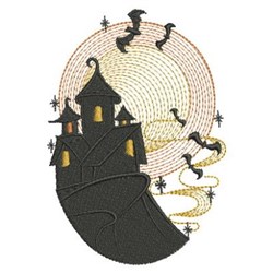 Haunted House Embroidery Design | EmbroideryDesigns.com
