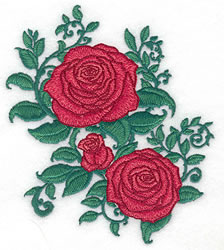 Rose Trio Embroidery Design 