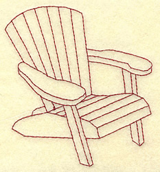 Adirondack Chair Redwork Embroidery Designs, Machine 