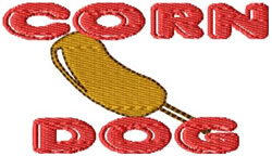 Corn Dog Embroidery Design | EmbroideryDesigns.com