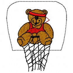 teddy bear holding basketball