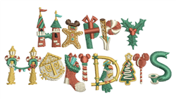 Happy Holidays Embroidery Design | EmbroideryDesigns.com
