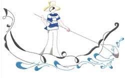 Gondola Outline Embroidery Design | EmbroideryDesigns.com