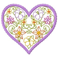 Heart Flowers Embroidery Design | EmbroideryDesigns.com