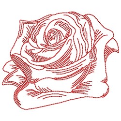 Redwork Rose Embroidery Design | EmbroideryDesigns.com