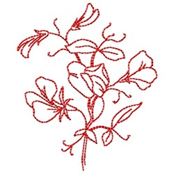 Redwork Flowers Embroidery Design | EmbroideryDesigns.com