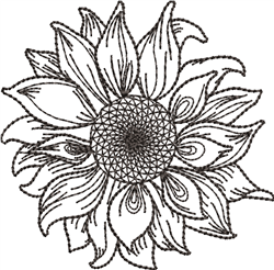 Outline Sunflower Embroidery Design | EmbroideryDesigns.com