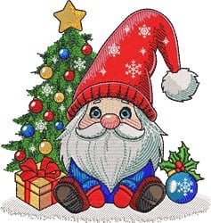 Santa Gnome Embroidery Design 