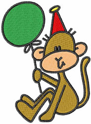 Birthday party monkey embroidery designs machine embroidery designs at