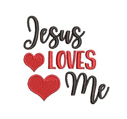 Jesus Loves Me Embroidery Design | EmbroideryDesigns.com