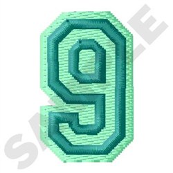 Jersey Number 9 Embroidery Design | EmbroideryDesigns.com