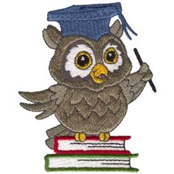 Smart Owl Embroidery Design | EmbroideryDesigns.com