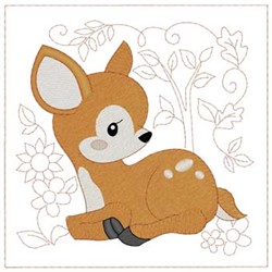 Baby Deer Embroidery Design | EmbroideryDesigns.com