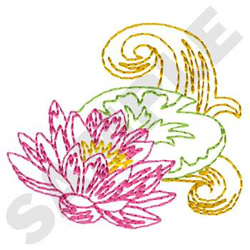 Water Lily Embroidery Design | EmbroideryDesigns.com