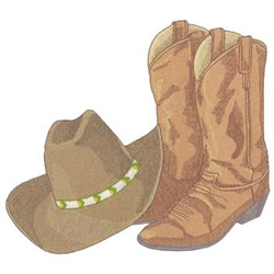 Cowboy Hat & Boots Embroidery Designs, Machine Embroidery Designs at ...